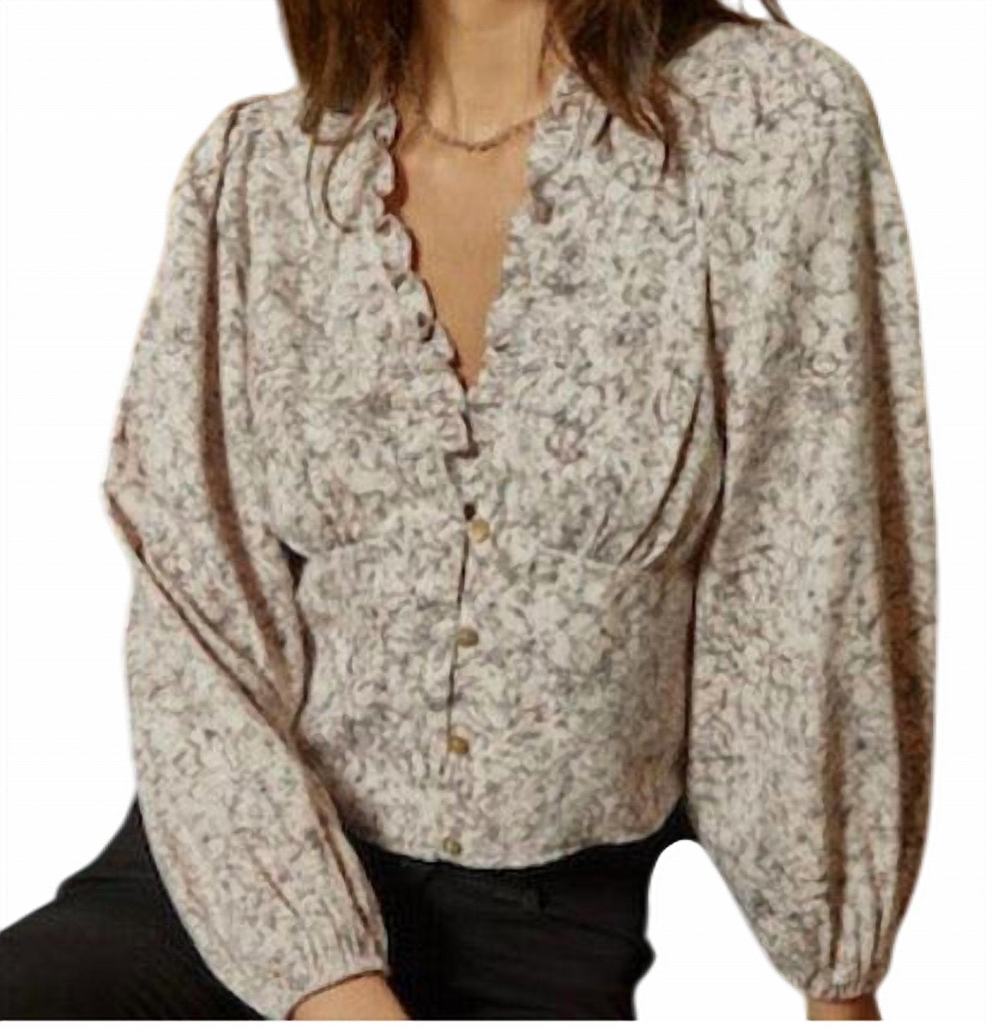 Self Contrast - Floral Top