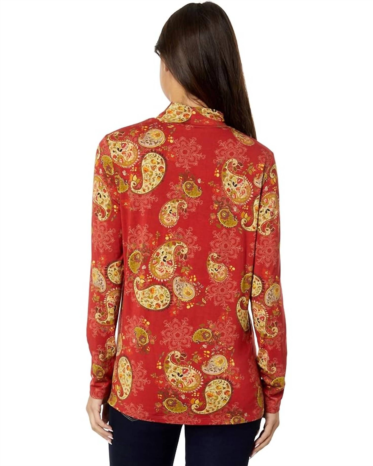 Johnny Was - Paisley Lace Mock Neck Top