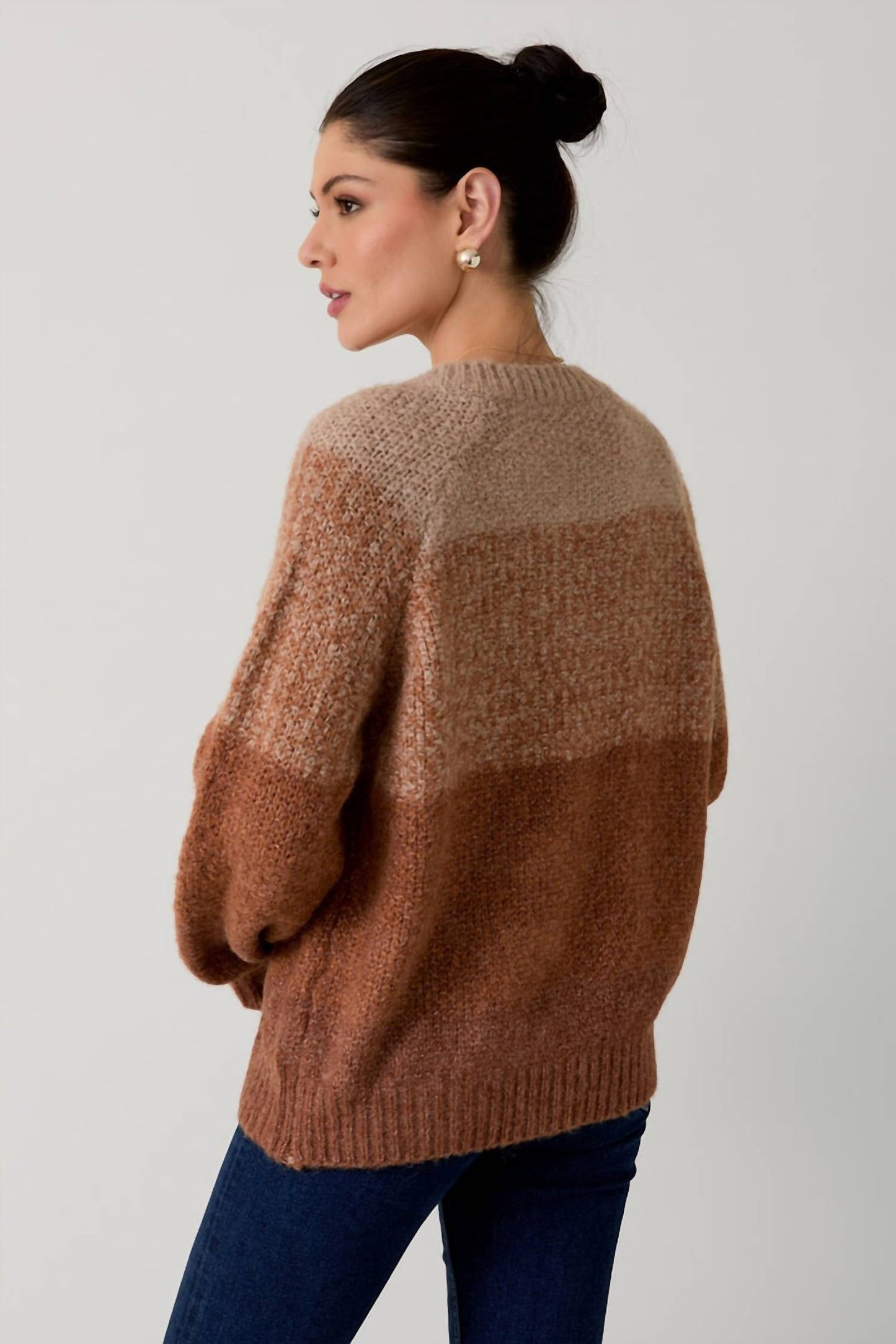 Sunday - Embroidered Button Gradient Cardigan