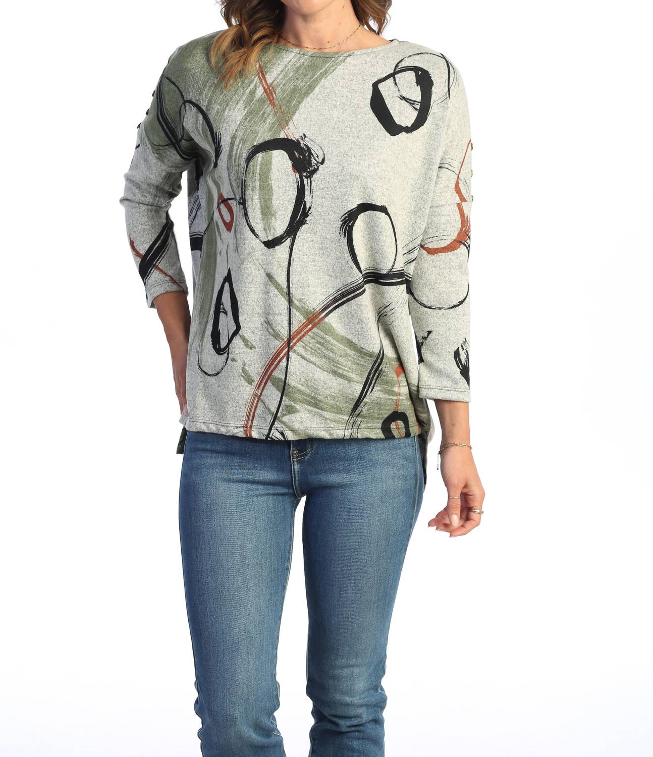 Jess & Jane - Pearls French Brushed Knit Top