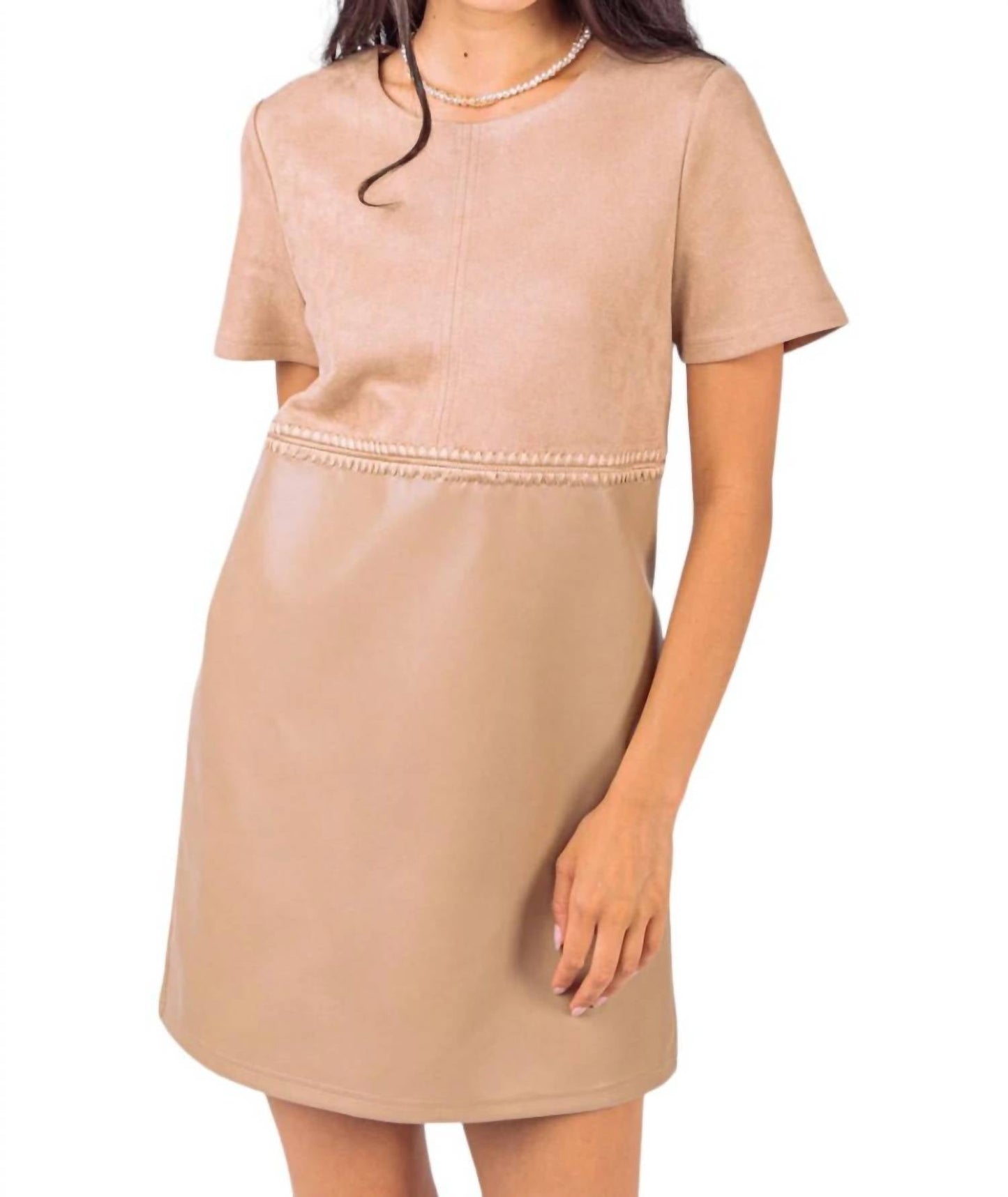 Very J - Suede & Leather Mini Dress