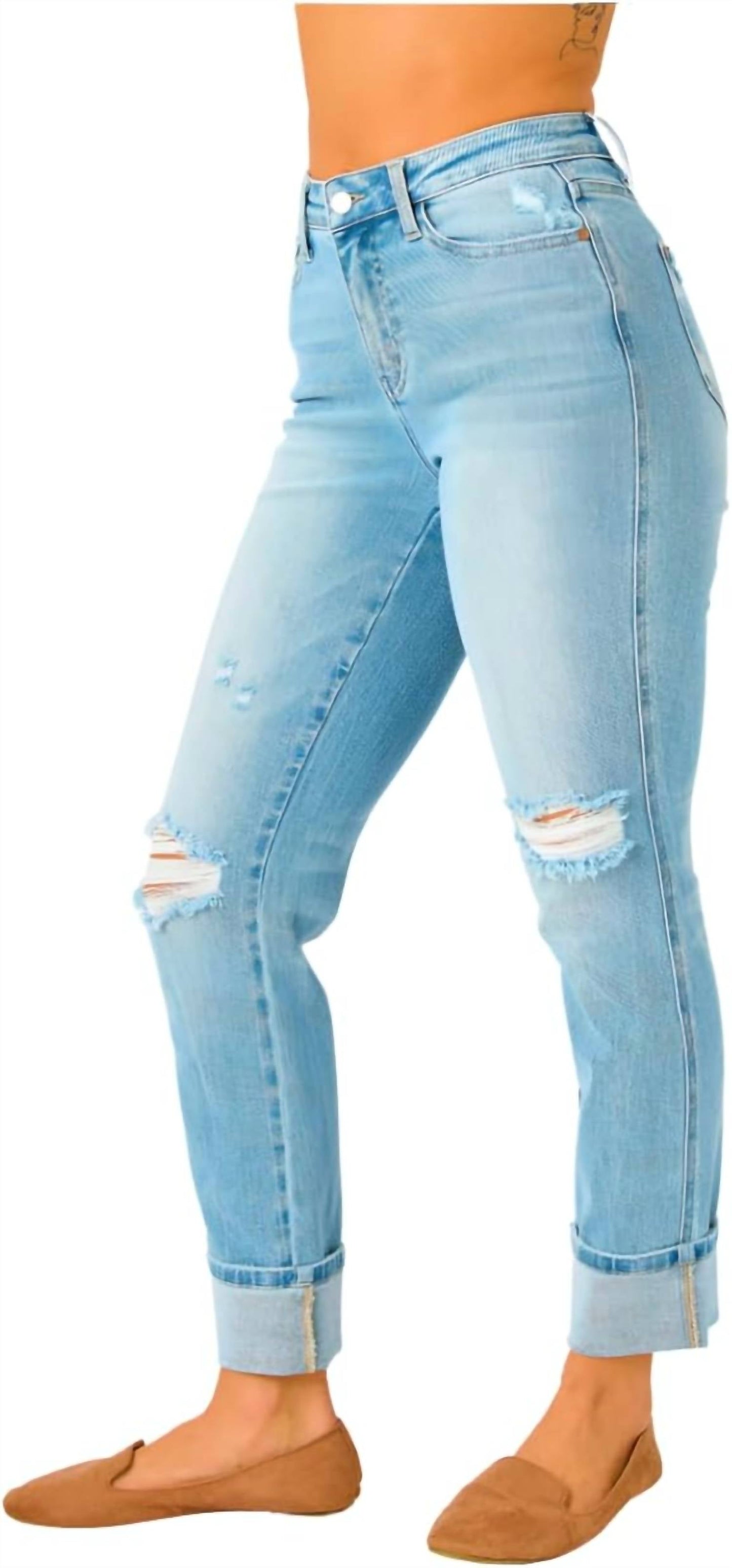 Judy Blue - Mid Rise Star Pocket Boyfriend Jeans