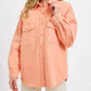 Trendsi - Risen Full Size Button Down Long Sleeve Denim Shacket With Chest Pockets Plus Size