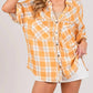 Trendsi - SAGE + FIG Plaid Button Up Side Slit Shirt