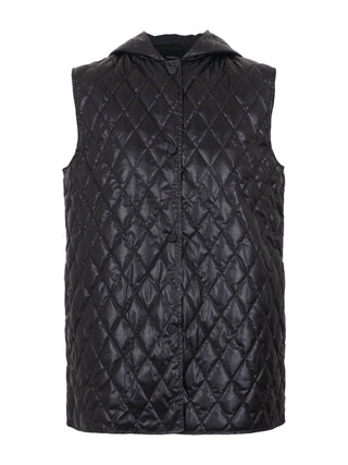 Theory - CLAIRENE QUILTED FAUX LEATHER HOODED VEST