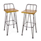Outdoor Barstool with Angled Metal Legs - Brown