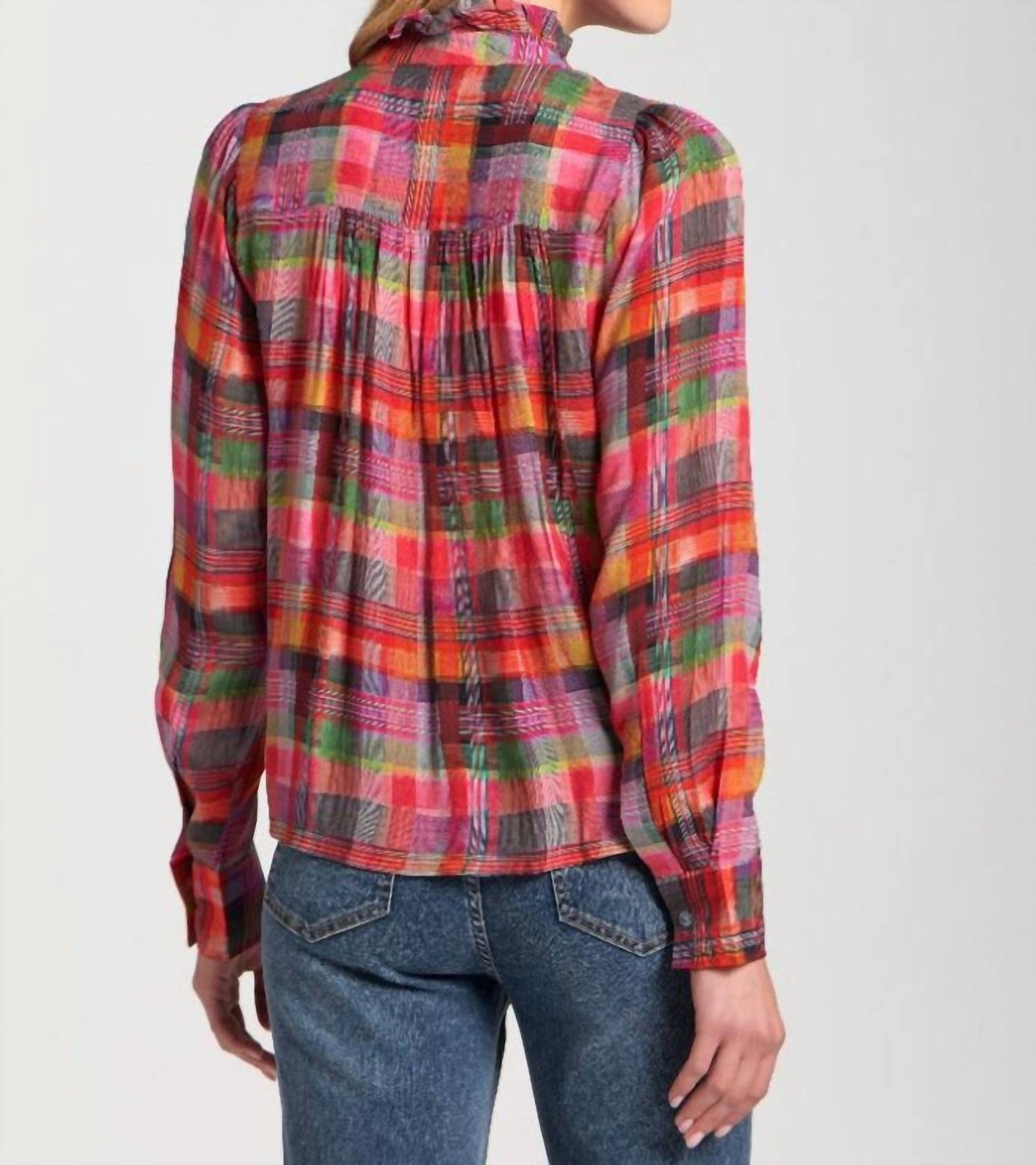 Apny - Ruffle Half Placket Blouse