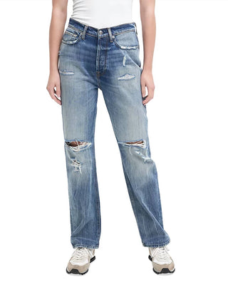 7 For All Mankind - Easy Straight Distressed Denim Jean