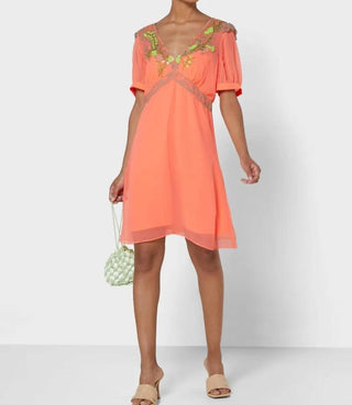 French Connection - Embroidered Chiffon Dress