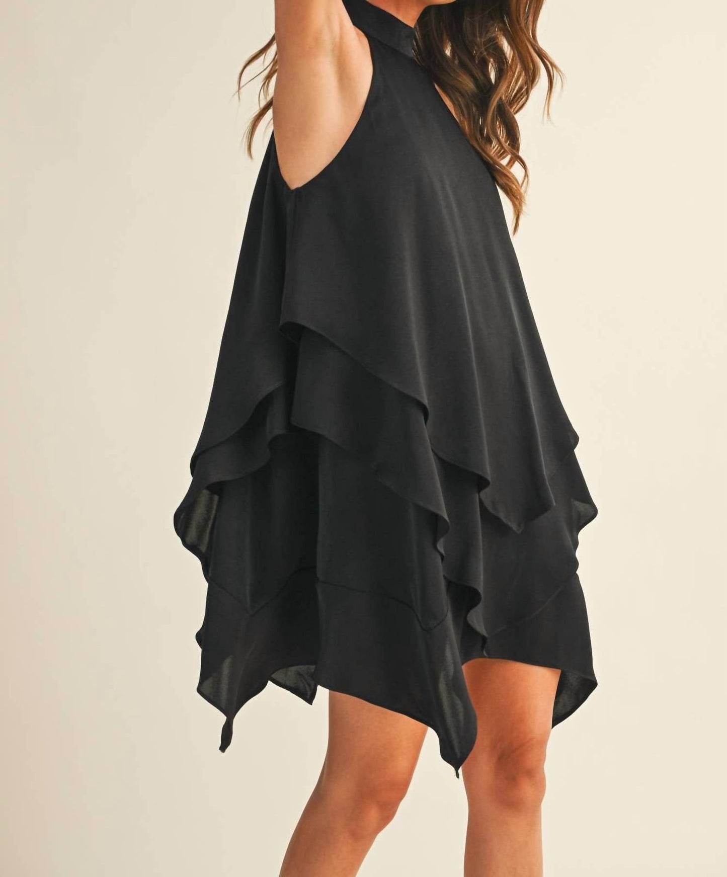 Mustard Seed - Ruffle Layer Halter Neck Dress