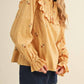 &Merci - Ruffled Smocked Embroidered Blouse