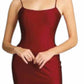 Fiesta Fashion - Satin Open Back High Slit Leg Evening Gown Maxi Dress