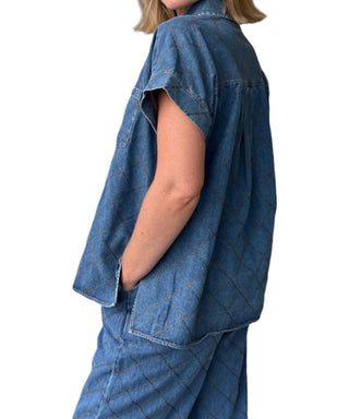 Entro - Elevated Quilted Button Down Top