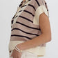 Entro - Quarter Zip Stripe Sweater