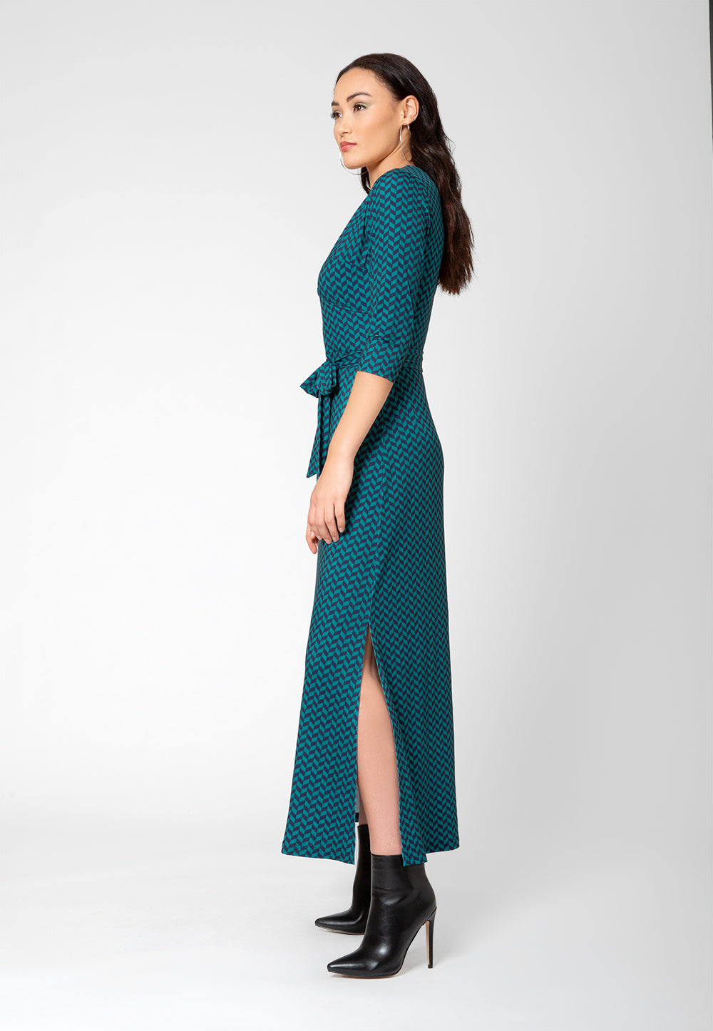 Leota Women's Perfect Wrap Maxi Dress Green Size S