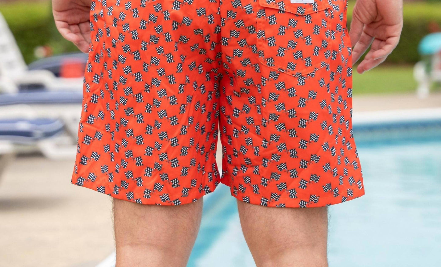 Old South Apparel - Checkered Flag Lined Swim Trunks