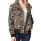 Jessica Simpson Women's Hollis Printed Bomber Jacket Brown Size X-Large