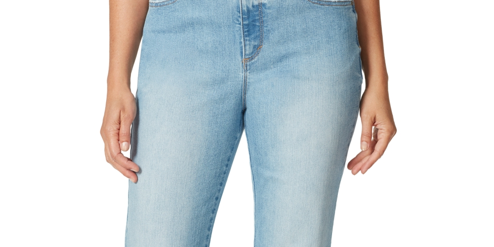 Gloria Vanderbilt Women's Amanda Classic Rise Released Hem Bootcut Jeans Blue Size 4