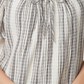 Anne Klein Women's Textured Pullover Logo Hardware Striped Short Sleeve Tie Neck Top White Size X-Large