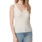 Jessica Simpson Women's Edith Racerback V Neck Tank Top Sweater White Size X-Large