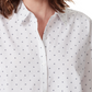 Gloria Vanderbilt Women's Amanda Polka Dot Relaxed Fit Button Down Top White Size Medium