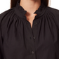 Anne Klein Women's Jo Poplin Ruffle Collar Blouse Black Size Small