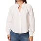 Anne Klein Women's Jo Cotton Button Front Shirt White Size Small