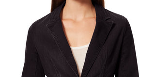 Anne Klein Women's Single Button Denim Blazer Blue Size Small