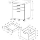 Rolling Mobile File Cabinet with Storage Drawers & Printer Stand