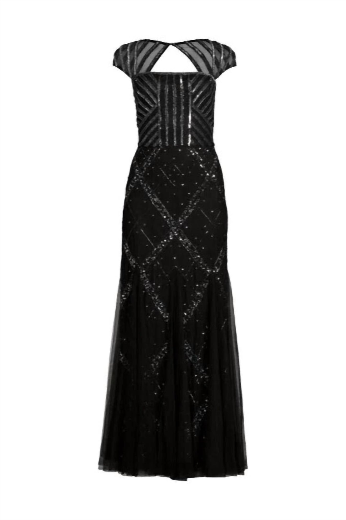 Adrianna Papell - Beaded Cap Sleeve Gown