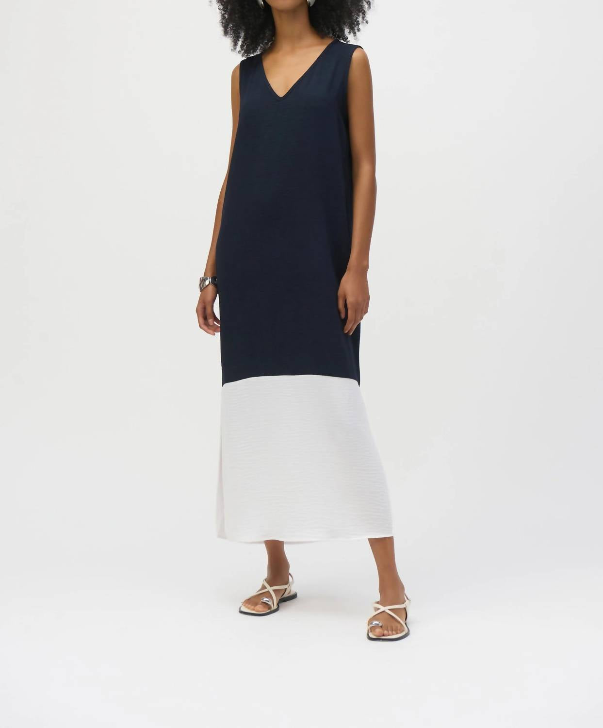 Joseph Ribkoff - Block V-neck Sleeveless Maxi Dress