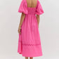 Entro - Puff Sleeve Dress With Cutouts
