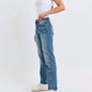 Judy Blue - Mid Rise Contrast Wash Destroy Dad Jean