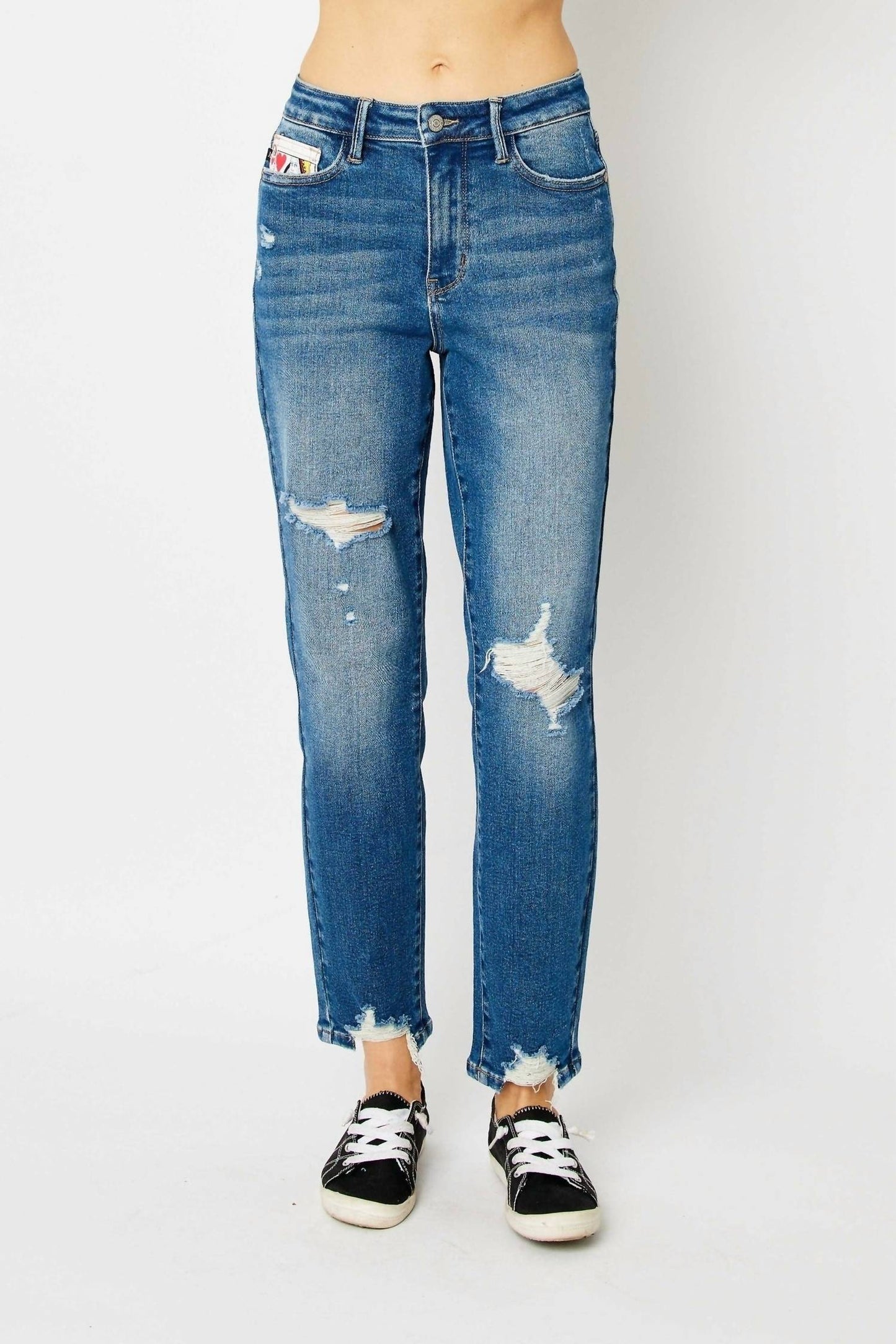 Judy Blue - Queen Of Hearts Coin Pocket Boyfriend Jean