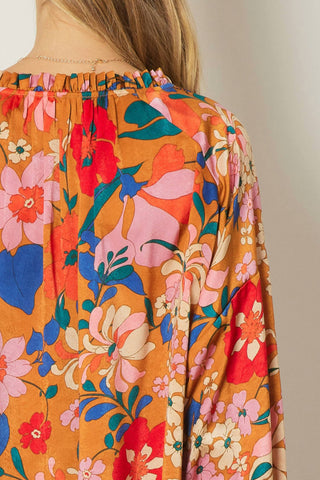 Entro - Bold Floral Print Top