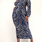 The Curve La - Plus Size Sequns Knit One Shoulder Dress With Cutout