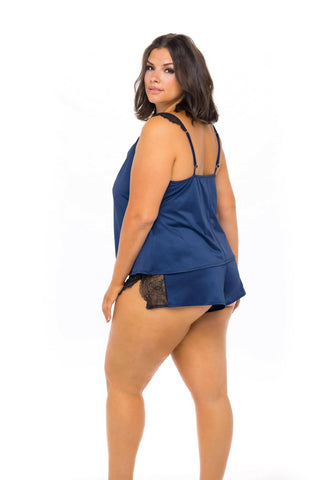 Oh La La Cheri - Saskia Lace Camisole & Short Set - Plus