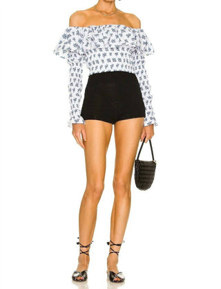 Caroline Constas - Floral Off Shoulder Long Sleeves Lydia Top