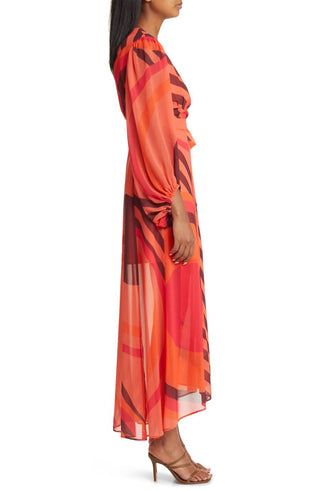 Hutch - Lindie Geo Print Long Sleeve Wrap Dress