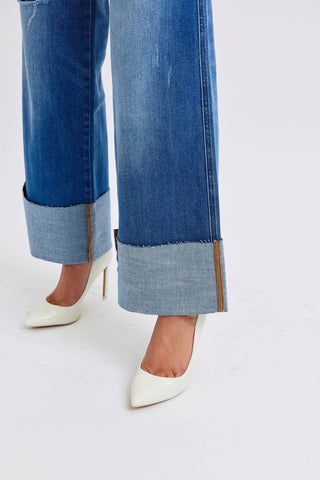 Judy Blue - Retro Wide Leg Jeg Jeans With Cuff