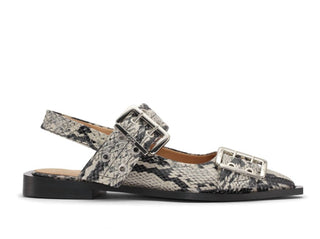 Ganni - Women's Chunky Buckle Ballerina Flat Sandals