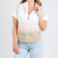 J. Society - Women's Mesh Ombre Zip Cap Sleeve Sweater