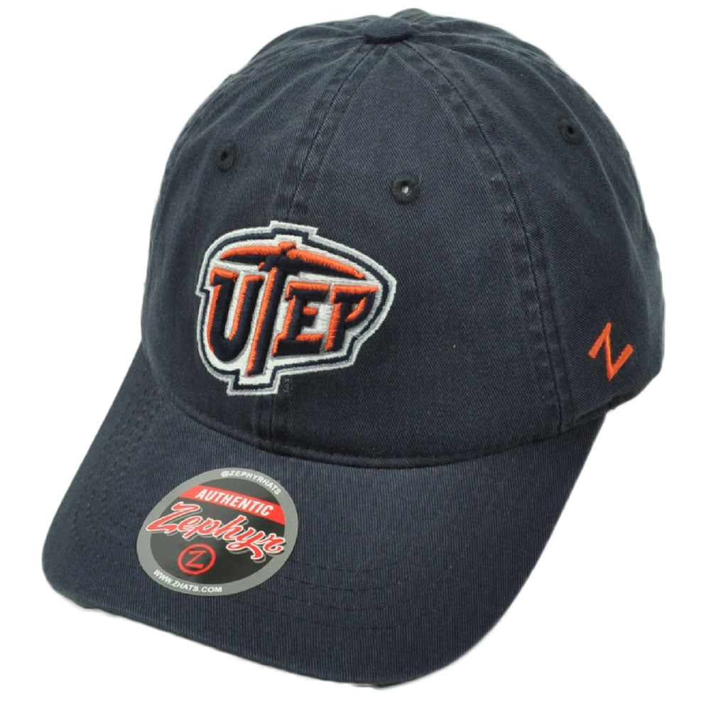 NCAA Zephyr Utah Utes Navy Blue Hat Cap Adjustable Curved Bill Garment Wash