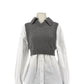 Alexander Wang - Oxford Bi-layer With Cropped Wool Vest