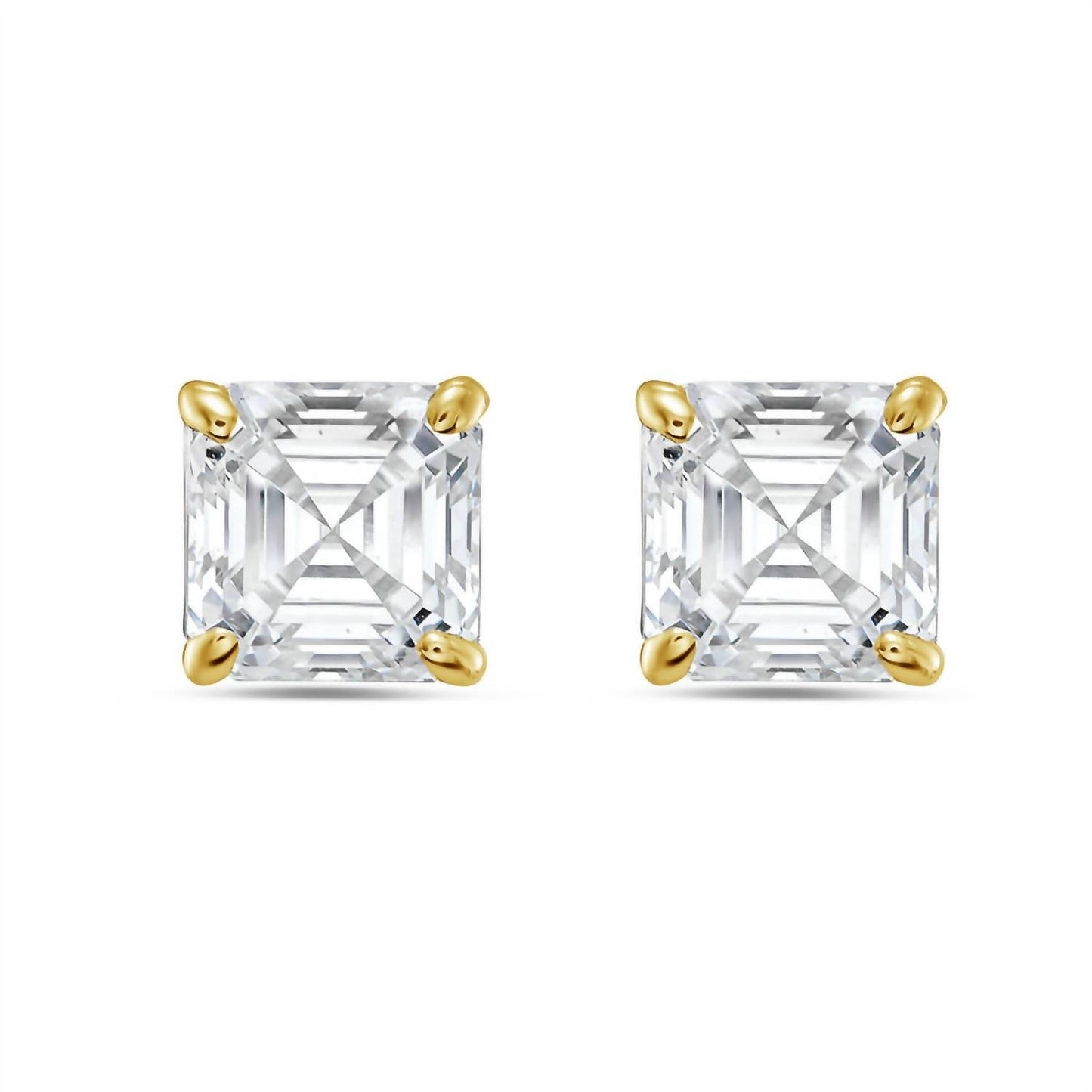 Diana M Jewels - 10.00 Cts Lab Grown Asscher Cut Stud Earrings