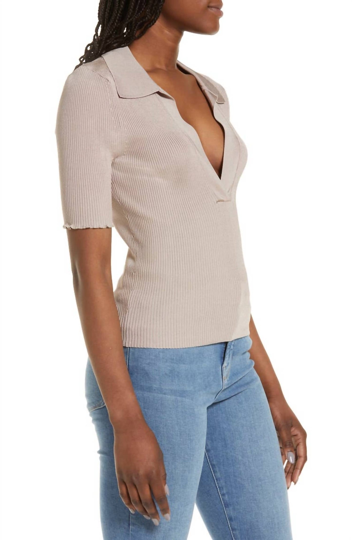 Good American - PLAITED RIB POLO