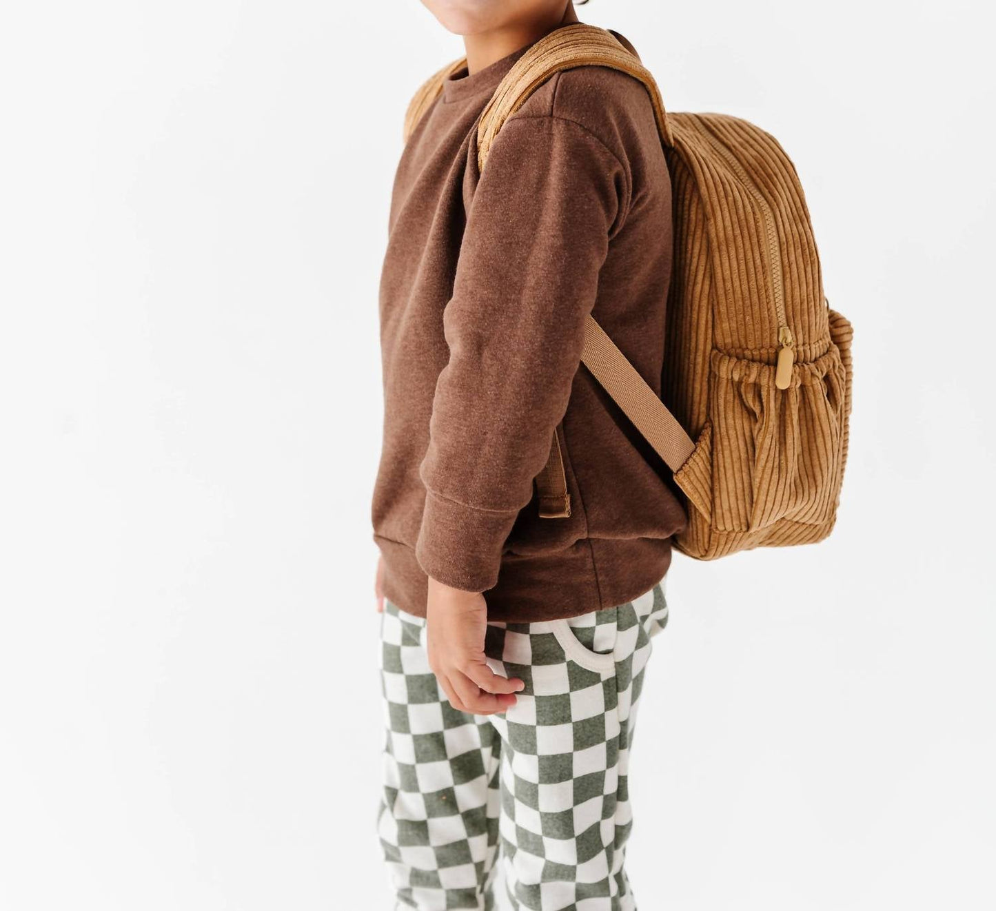 Big Little Wish - Boy's Camel Corduroy Mini Backpack
