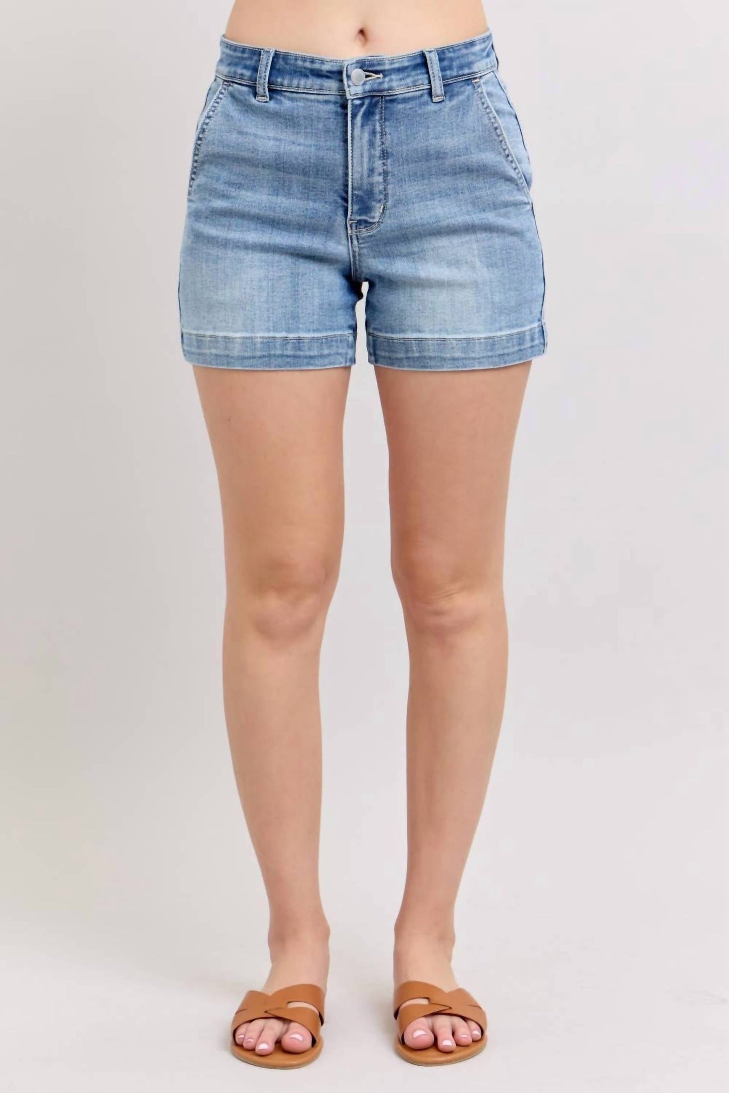 Judy Blue - High Waisted Denim Trouser Shorts