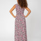 Leota Women's Sleeveless Perfect Wrap Maxi Dress in Brushstroke Leopard Fruit Dove  White