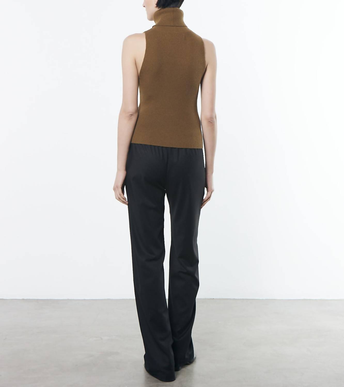 Enza Costa - RIB SLEEVELESS TURTLENECK SWEATER